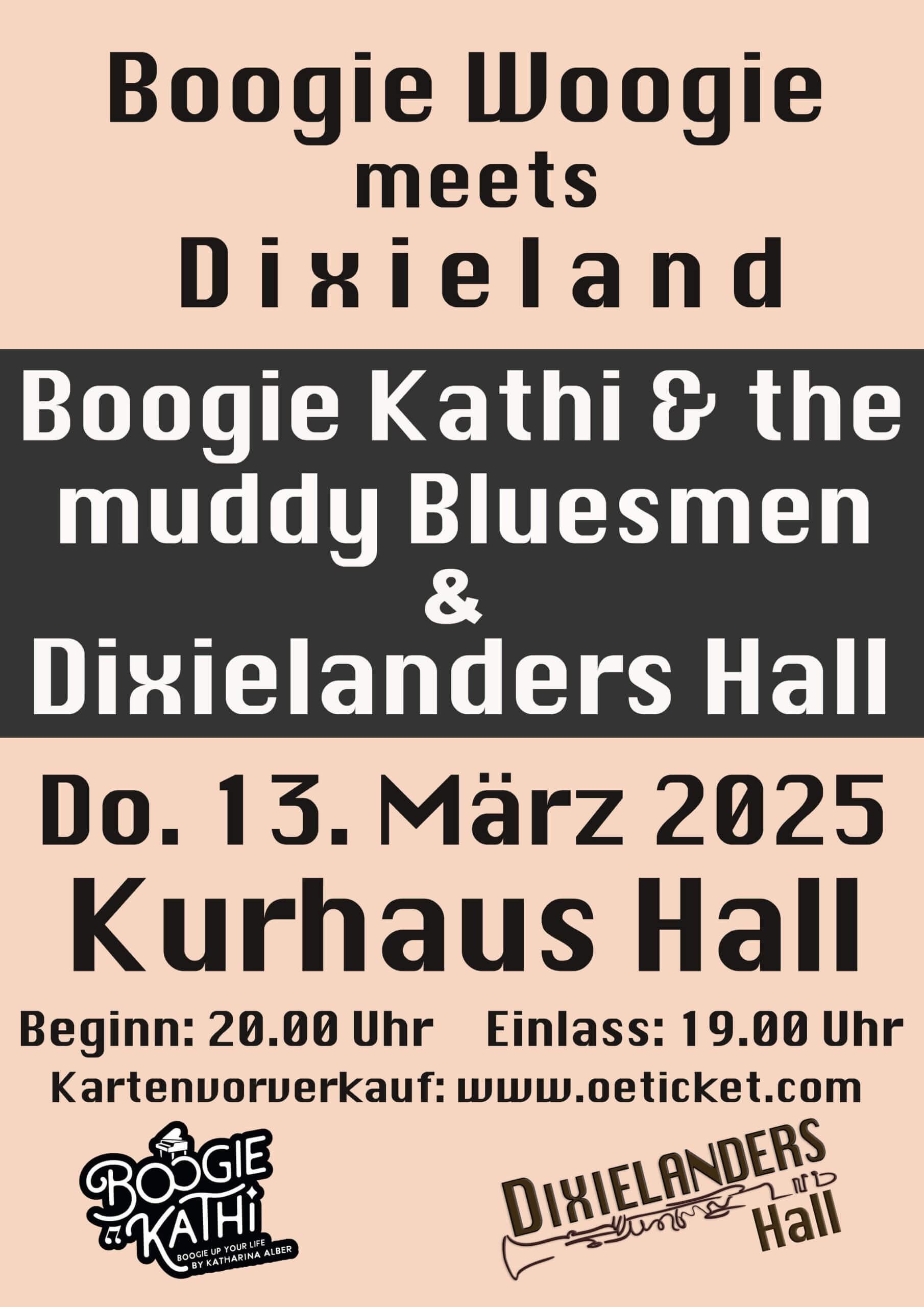 Plakat des Konzerts: Boogie Woogie meets Dixieland in Hall in Tirol